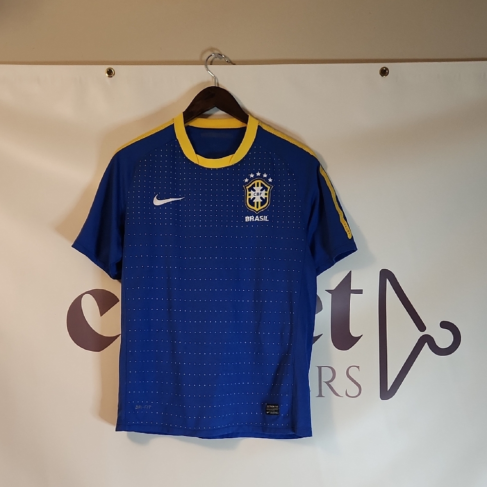 Nike Brazil Blue and Yellow Soccer Jersey